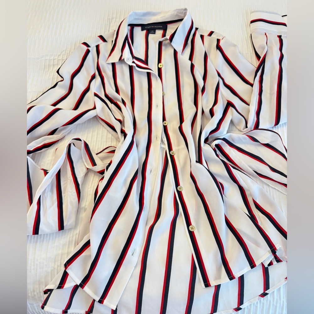 Tommy Hilfiger Red & Navy Striped Shirt